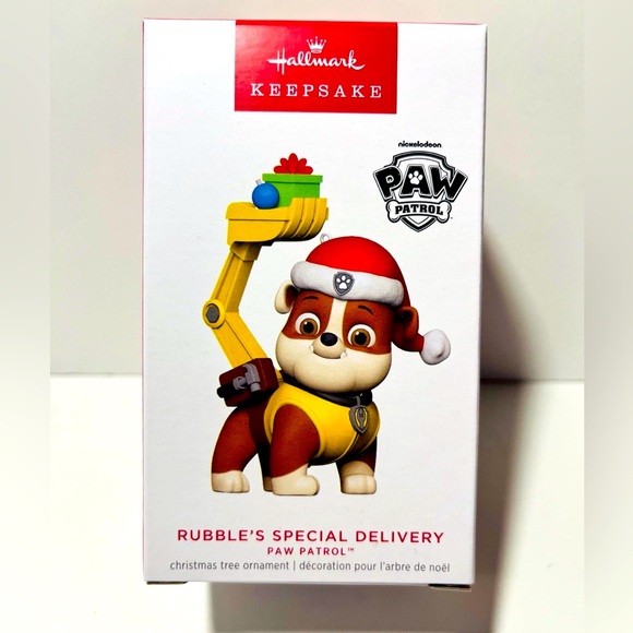 Hallmark Keepsake Paw Patrol Rubble's Special Delivery Christmas Tree Ornament - Picture 1 of 11